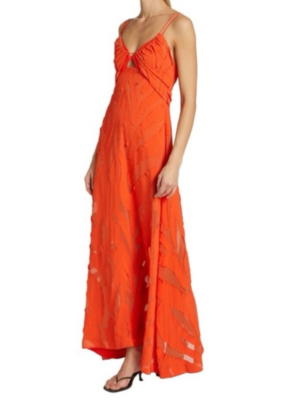 Jonathan Simkhai Bright Orange Cutout Maxi Dress